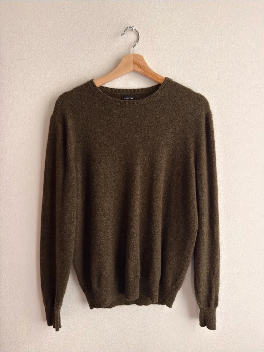 J. Crew Men's Olive Cashmere Sweater